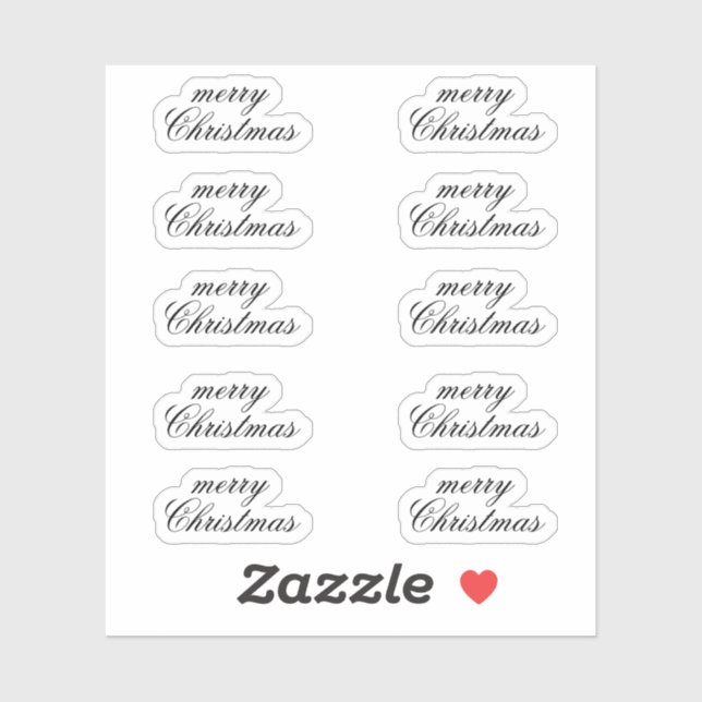 Merry Christmas Stickers Ten Count Sheet Set Pack Aufkleber (Blatt)