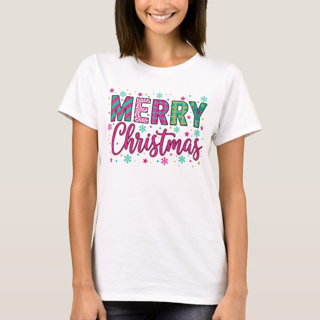 MERRY Christmas T-Shirt – Bold Holiday Typography  (Vorderseite)