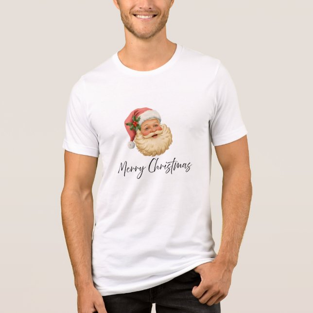 Merry Christmas T-Shirt | Vintage Santa Claus Tee (Vorderseite)
