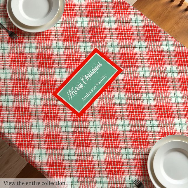 Merry Christmas Tablecloth Monogram Gift Idea Tischdecke (Merry Christmas Tablecloth Monogram Gift Idea)
