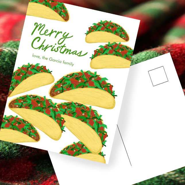 MERRY CHRISTMAS Taca Avalanche Köstliche Custom Postkarte (MERRY CHRISTMAS Taco Avalanche Delicious Custom Postcard
)
