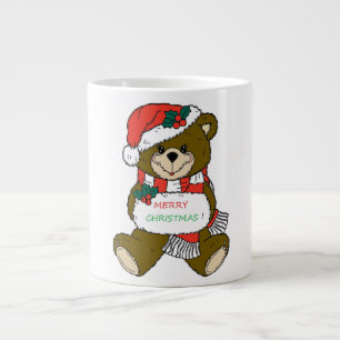 "MERRY CHRISTMAS" TEDDY BEAR Jumbo-Tasse