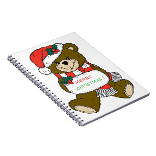 "MERRY CHRISTMAS" TEDDY BEAR NOTIZBLOCK