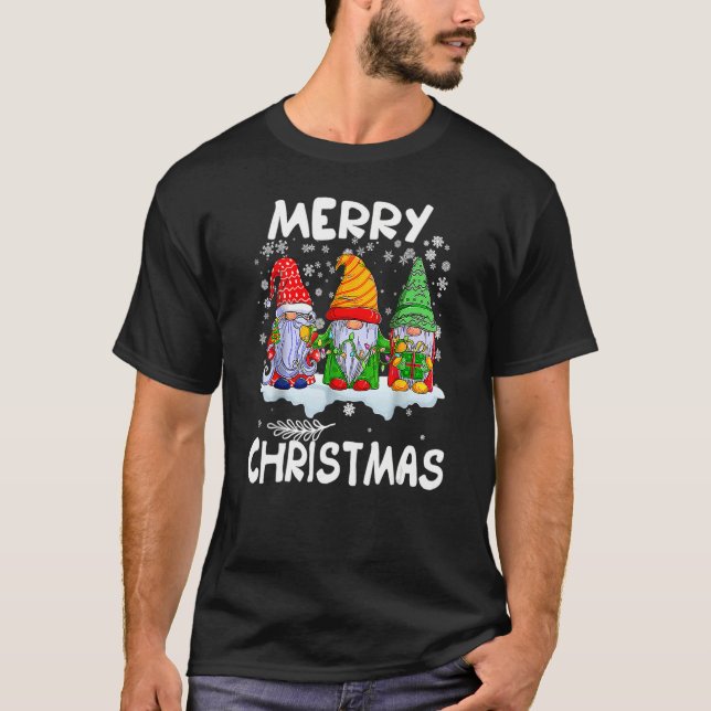 Merry Christmas Three Gnomes Merry Xmas 2022 Match T-Shirt (Vorderseite)