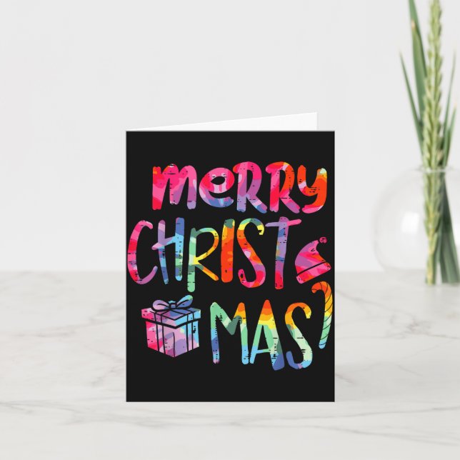 Merry Christmas Tie-dye Xmas Holiday Men Women Kid Karte (Vorderseite)
