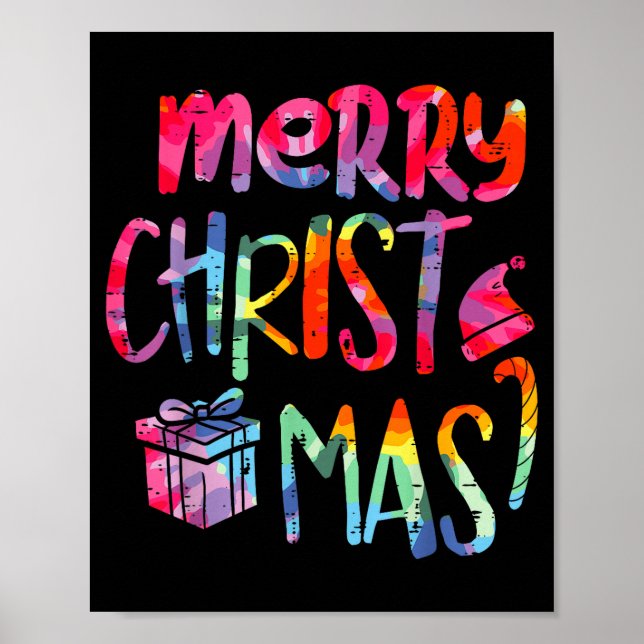 Merry Christmas Tie-dye Xmas Holiday Men Women Kid Poster (Vorne)