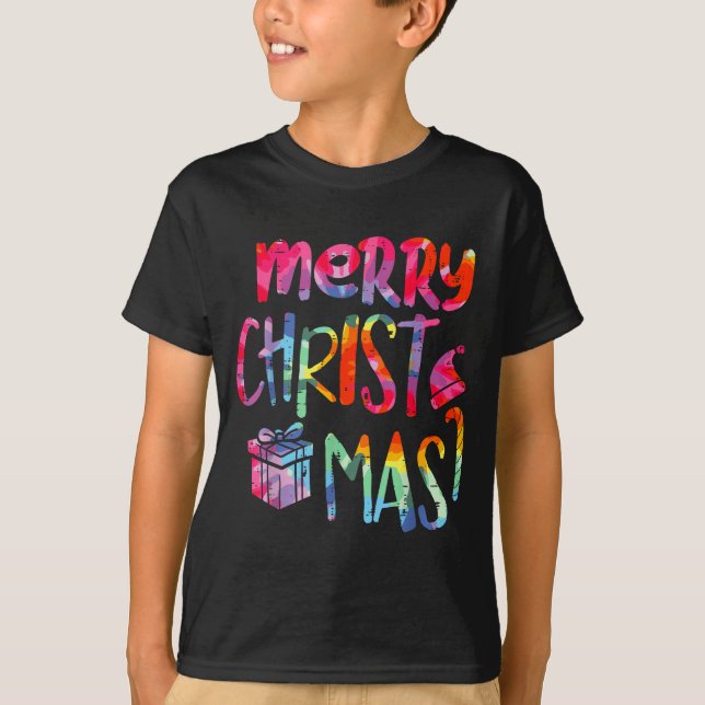 Merry Christmas Tie-dye Xmas Holiday Men Women Kid T-Shirt (Vorderseite)