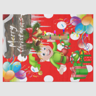 Merry Christmas Tissue Elf Seidenpapier