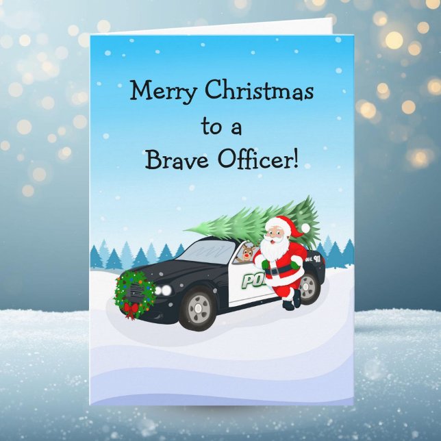 Merry Christmas to a Brave Police Office Santa Karte (Von Creator hochgeladen)