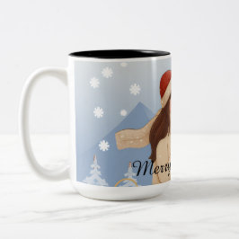 Merry Christmas to a Lovely Couple Zweifarbige Tasse