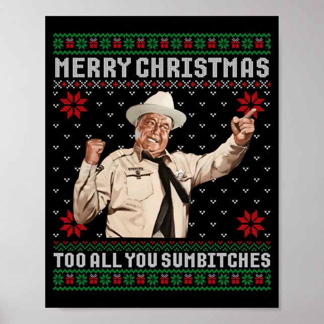 Merry Christmas To All You Sumes Ugly Sweater Vint Poster (Vorne)
