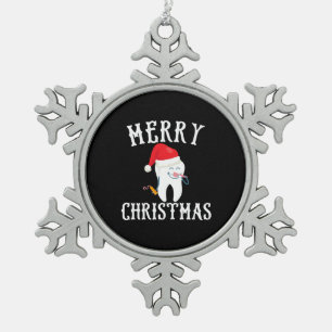 Merry Christmas Tooth Doctor dental Schneeflocken Zinn-Ornament