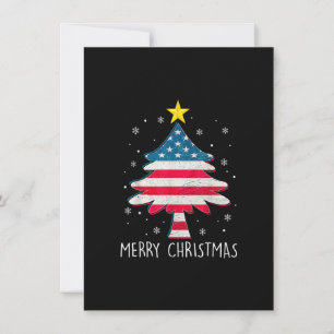 Merry Christmas Tree American Flag Funny US Flag X Einladung