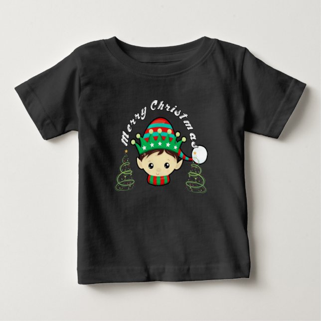 Merry Christmas tree and fairy  Baby T-shirt (Vorderseite)
