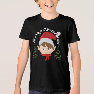 Merry Christmas tree and Santa hat  Tri-Blend Shirt