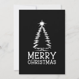 Merry Christmas Tree Black Chic Distressed Grunge Feiertagskarte