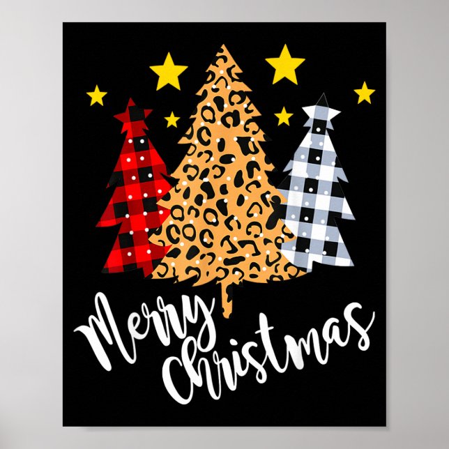 Merry Christmas Tree Buffalo Plaid Red Green Xmas  Poster (Vorne)