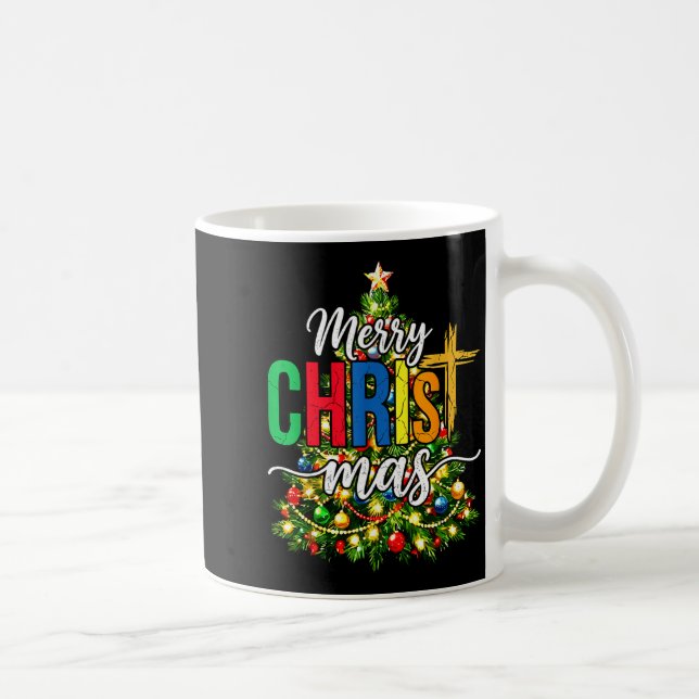 Merry Christmas Tree Christian Xmas  Kaffeetasse (Rechts)