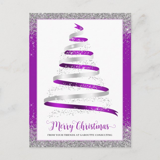 Merry Christmas Tree Corporate Business Logo Feiertagspostkarte (Vorderseite)
