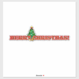 Merry Christmas Tree Custom-Cut Vinyl Sticker