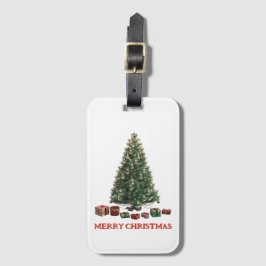 Merry Christmas. Tree (design 1) with gifts Gepäckanhänger