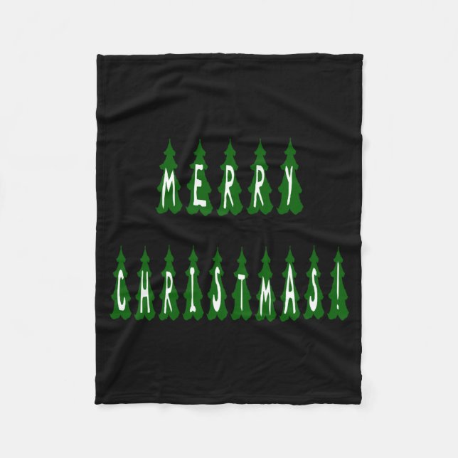 Merry Christmas Tree Font Girls And Boys  Fleecedecke (Vorderseite)