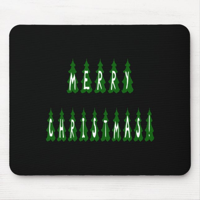 Merry Christmas Tree Font Girls And Boys  Mousepad (Vorne)