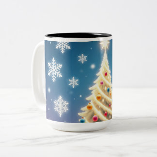 Merry Christmas Tree Holiday Mug – Festive Coffee Zweifarbige Tasse