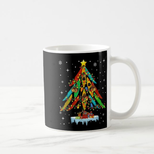 Merry Christmas Tree Kayak Kayaking - Uni-adults,  Kaffeetasse (Rechts)