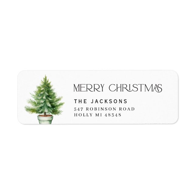 Merry Christmas Tree Label (Vorne)