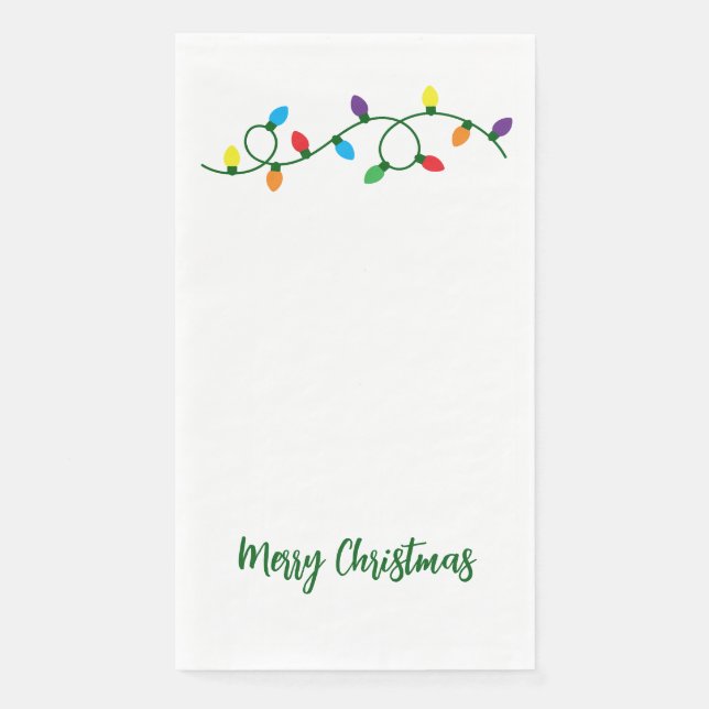 Merry Christmas Tree Lights Paper Guest Towels Serviette (Vorderseite)