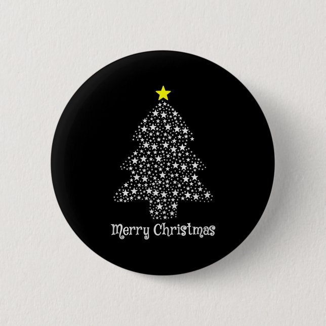 Merry Christmas Tree Matching Family Santa Xmas Ho Button (Vorderseite)