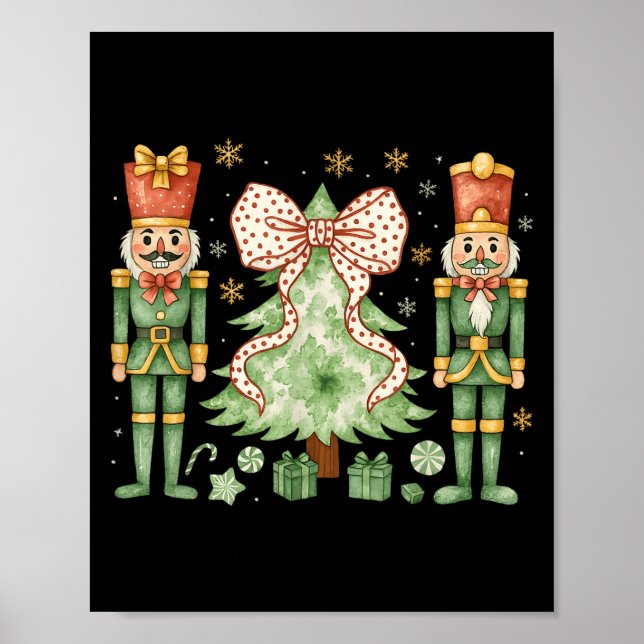 Merry Christmas Tree Nutcracker Ballet Dance Women Poster (Vorne)