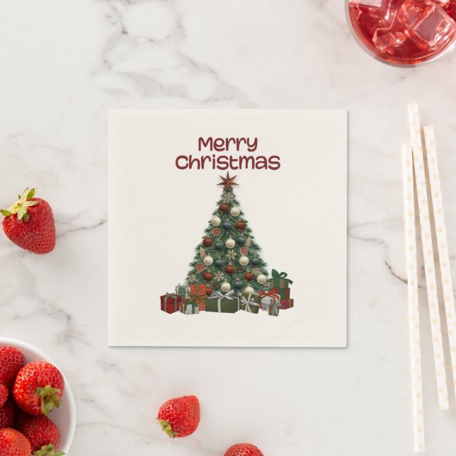 Merry Christmas Tree Paper Napkin Serviette (Beispiel)