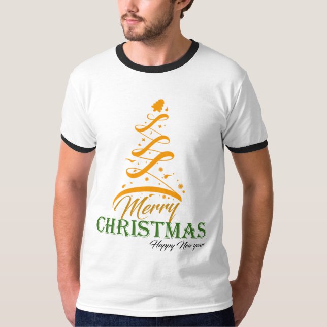 Merry Christmas Tree Ringer T-Shirt 🎄 | Freefit H (Vorderseite)