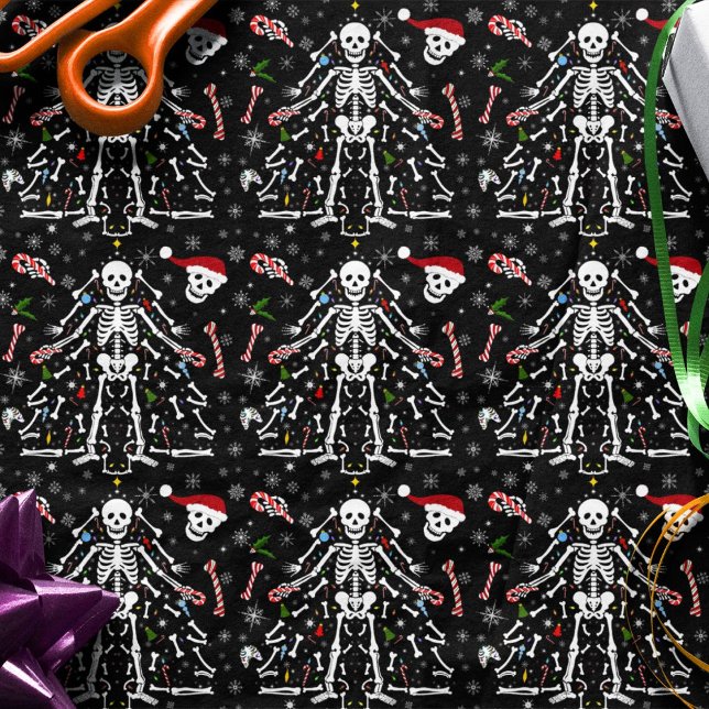 Merry Christmas Tree Skeleton Pattern Seidenpapier (Von Creator hochgeladen)