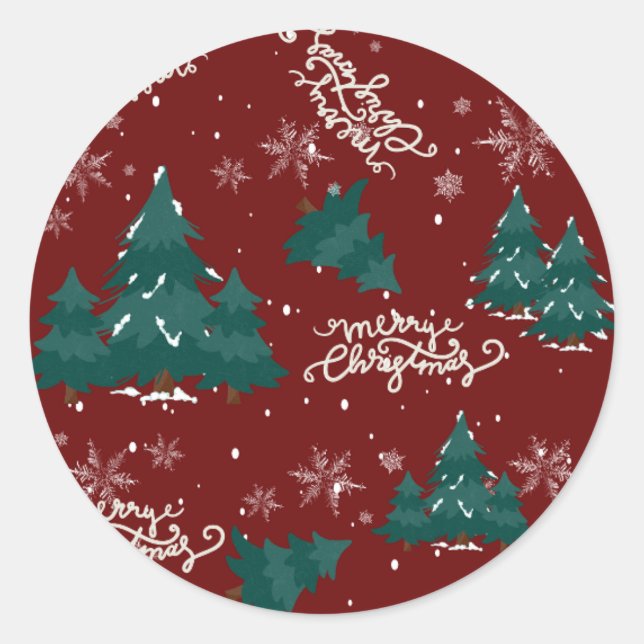 Merry Christmas Tree Sticker (Vorderseite)