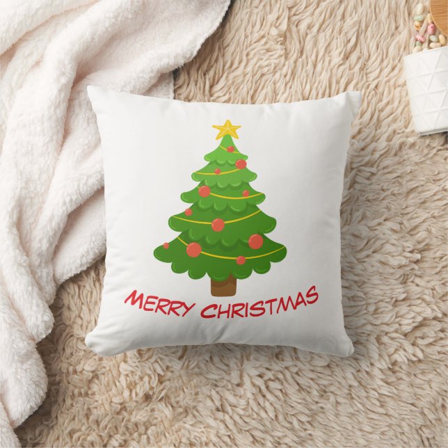 Merry Christmas Tree Throw Pillow Kissen (Decke)
