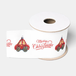 Merry Christmas Tree Vitnage Car Ornament Ripsband