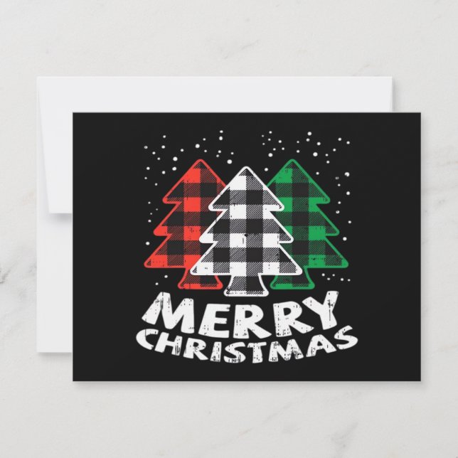 Merry Christmas Trees Green White Red Classic (Vorderseite)