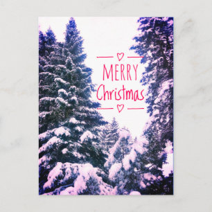 MERRY CHRISTMAS TREES POSTCARD POSTKARTE