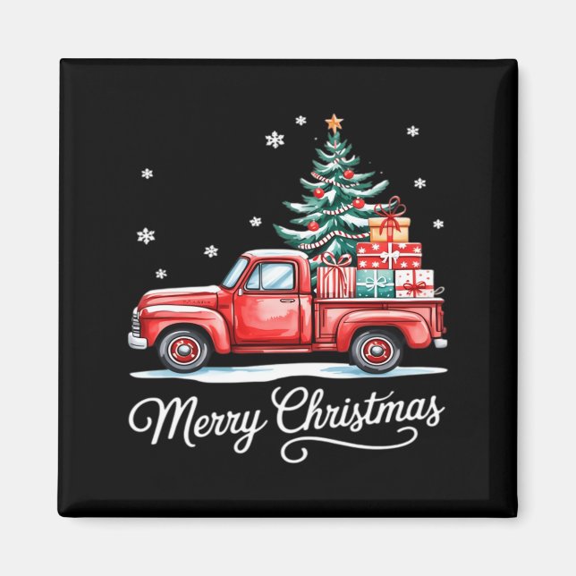 Merry Christmas Truck Funny Tree Essential  Magnet (Vorne)