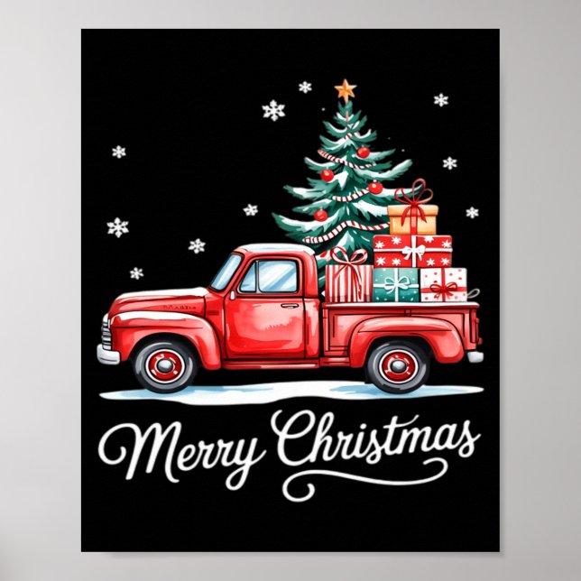 Merry Christmas Truck Funny Tree Essential  Poster (Vorne)
