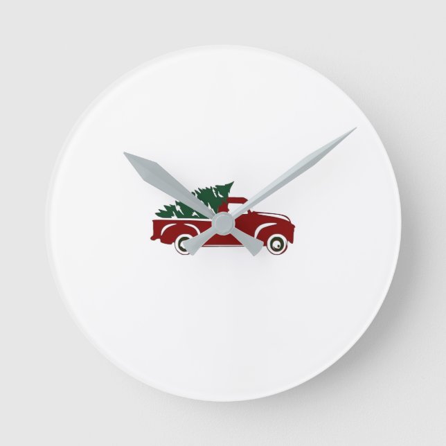 **MERRY CHRISTMAS "TRUCK STYLE"** KLICKEN RUNDE WANDUHR (Vorderseite)
