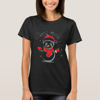 Merry Christmas Tygraphy Snowman Holiday  T-Shirt