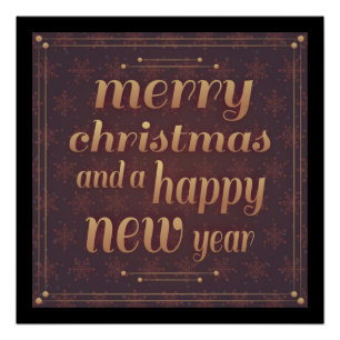 MERRY CHRISTMAS UND EIN GLÜCKLICHES NEUES JAHR POSTER