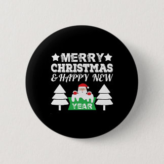 Merry Christmas und Happy New Year Christmas Button