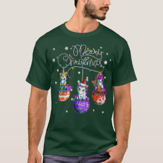 Merry Christmas Unicorn Bauble Motif Christmas Par T-Shirt