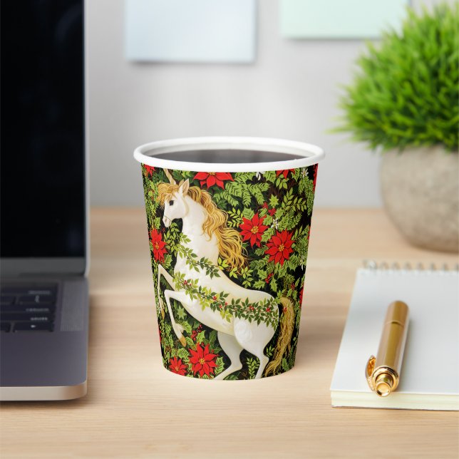 Merry Christmas Unicorn Red Green White Pappbecher (InSitu)