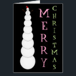 "MERRY CHRISTMAS" & Unvernünftig großer Snowman<br><div class="desc">Dieses alberne Weihnachtsdesign besticht durch den warmen Wunsch "MERRY CHRISTMAS" neben einem ungewöhnlich hohen Schneemann.</div>